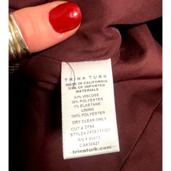 $278 Trina Turk Kofi Plaid V-Neck Fitted Vest | Sz 4, Brown Plaid NEW - Picture 10 of 10